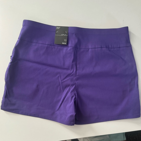 NWT INC International Concepts Purple Lily Mid-Rise Dressy Shorts - Picture 1 of 8